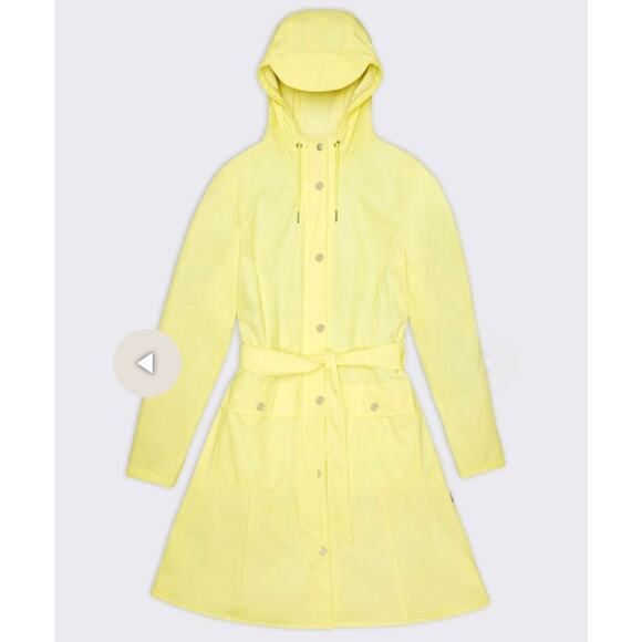 RAINS Curve W Jacket Straw Yellow Raincoat XS NWT - Picture 1 of 7
